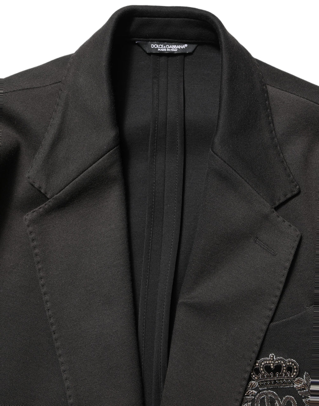 Black Embroidered Single Breasted Men Jacket