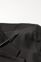 Black Embroidered Single Breasted Men Jacket