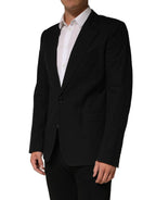 Black Pinstripe Men Single Breasted Jacket