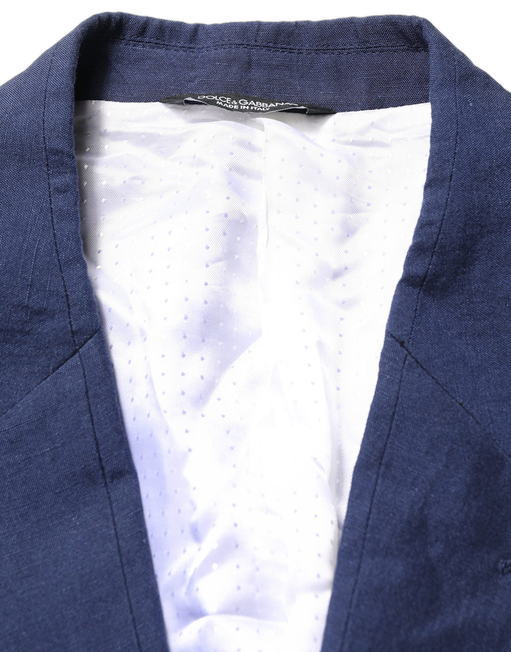 Dark Blue Flax Men Single Breasted Jacket