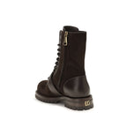 Black Calf Leather Bos Taurus Lace-Up Boots