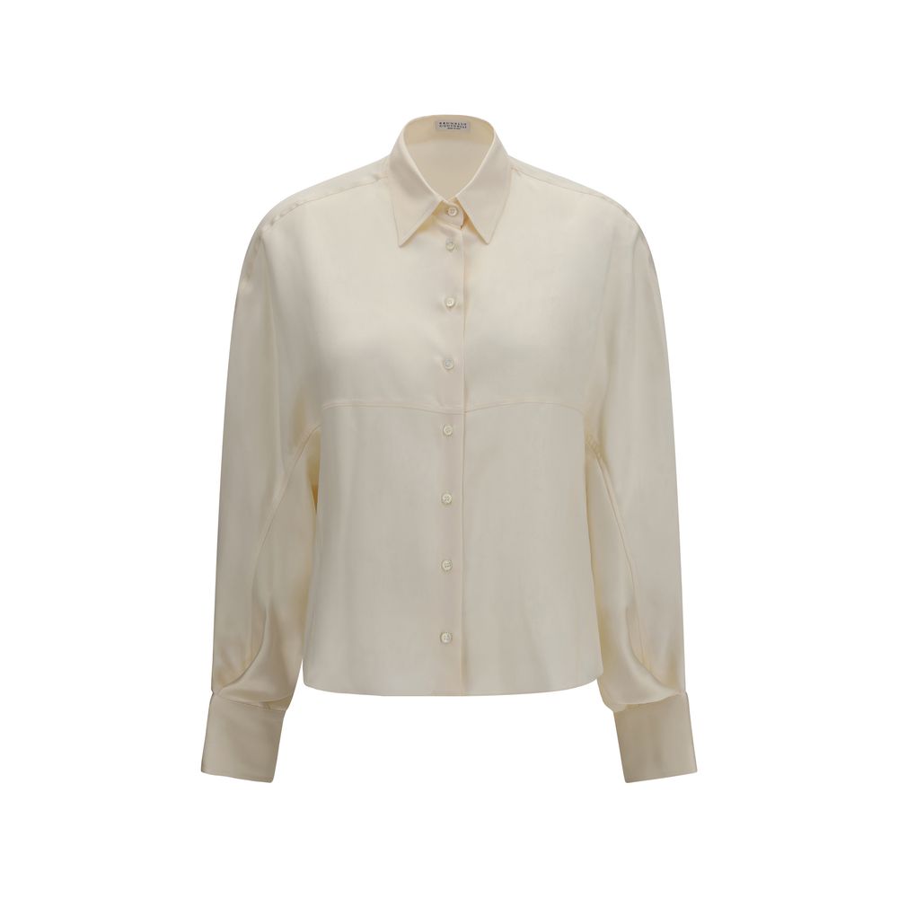 Beige Silk Shirt