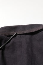 Dark Gray Cotton Men Single Breasted Jacket