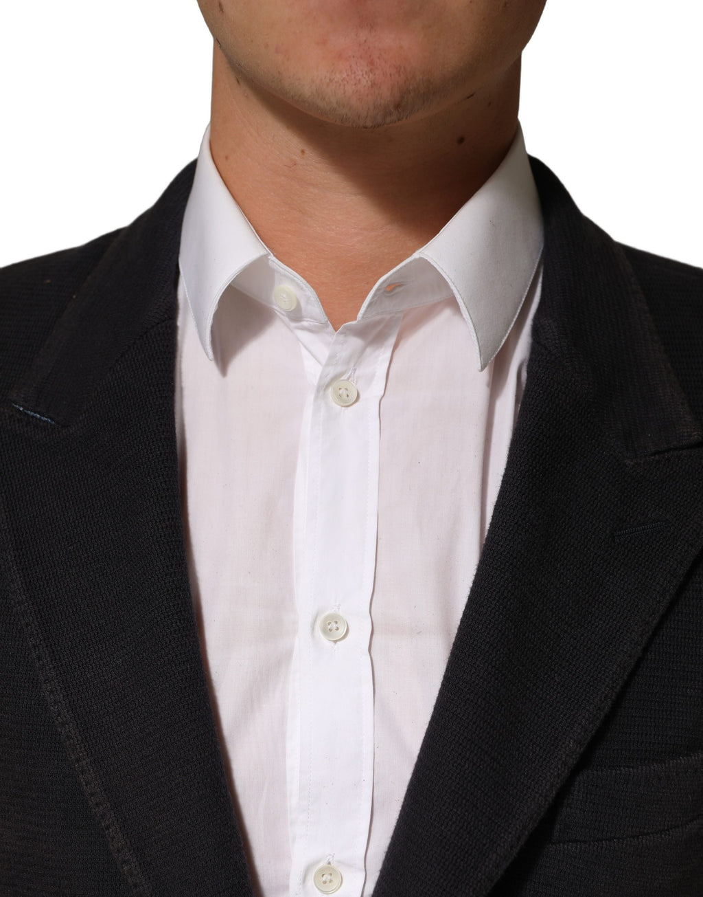 Dark Gray Cotton Men Single Breasted Jacket