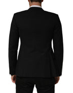 Black Pinstripe Men Single Breasted Jacket