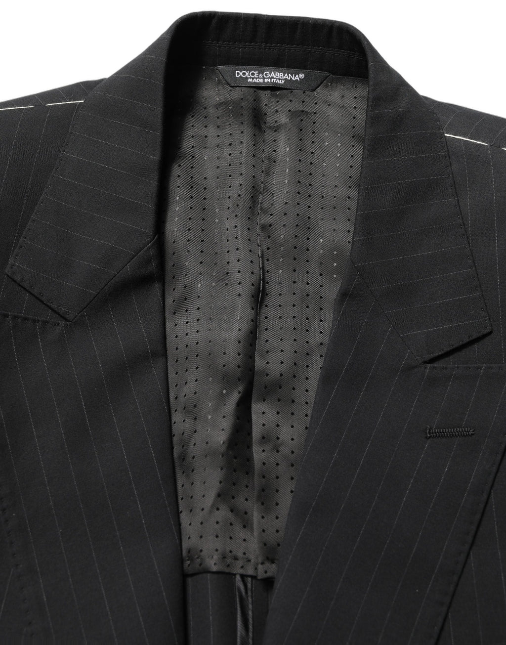 Black Pinstripe Men Single Breasted Jacket