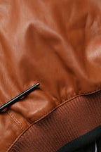 Multicolored Leather Full Zip Men Jacket