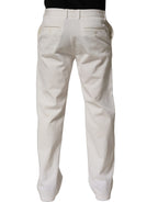 White Cotton StraightLeg Casual Trouser Pants