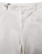 White Cotton StraightLeg Casual Trouser Pants