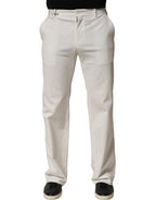 White Cotton StraightLeg Casual Trouser Pants