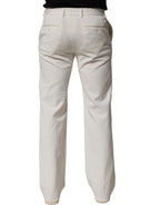 White Cotton StraightLeg Casual Trouser Pants