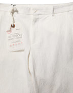 White Cotton StraightLeg Casual Trouser Pants