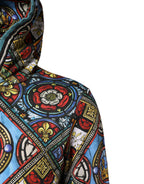 Multicolor Printed Hooded Sweatshirt Sweater