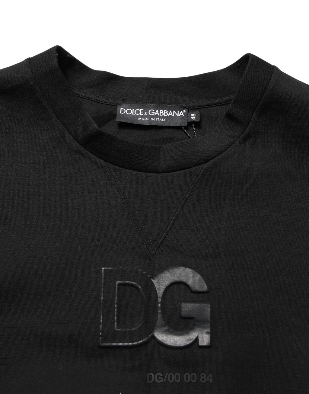 Black Cotton DG Crew Neck Sweatshirt Sweater