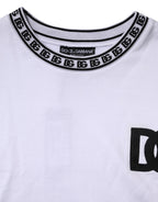 White Cotton DG Crew Neck Sweatshirt Sweater