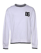 White Cotton DG Crew Neck Sweatshirt Sweater