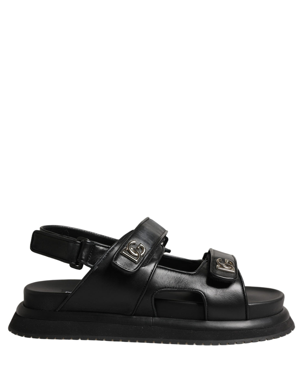 Black DG Logo Sandals Flats Slippers Shoes