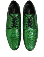 Dress Green Sequined Lace Up Men Derby Shoes