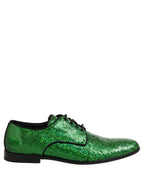 Dress Green Sequined Lace Up Men Derby Shoes