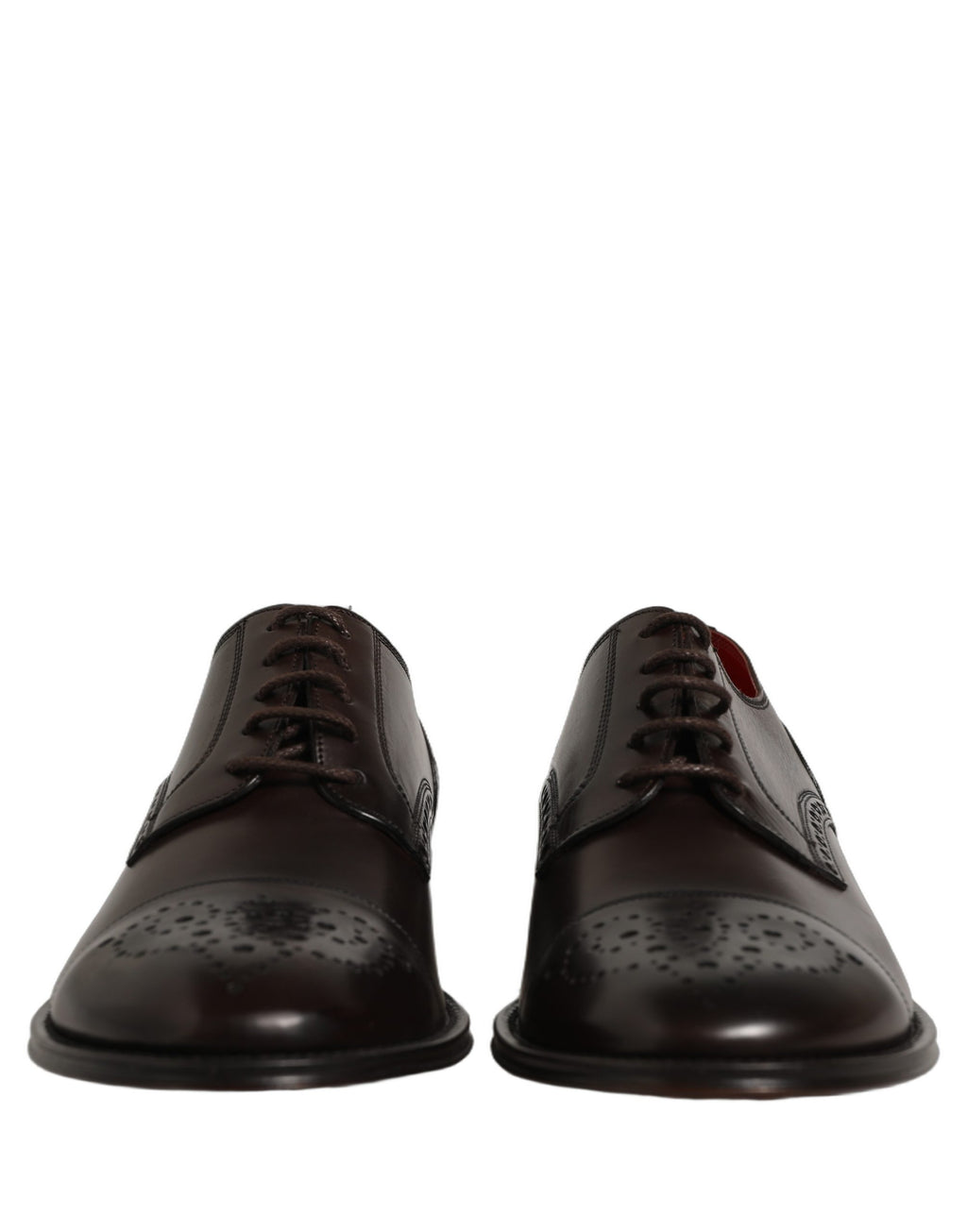 Maroon Calfskin Leather Derby Men Dress Shoes