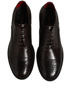 Maroon Calfskin Leather Derby Men Dress Shoes