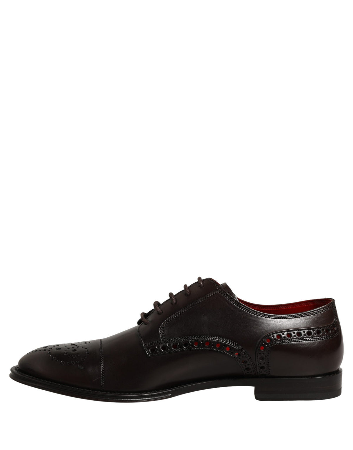 Maroon Calfskin Leather Derby Men Dress Shoes