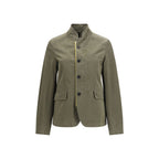 Bicolor Cotton Full-Length Jacket