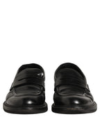 Black Brushed Calf Leather Loafers Shoes