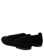 Black Crown Embellished Men Loafers Shoes