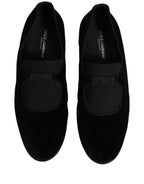 Black Velvet Slip On Slippers Loafers Shoes