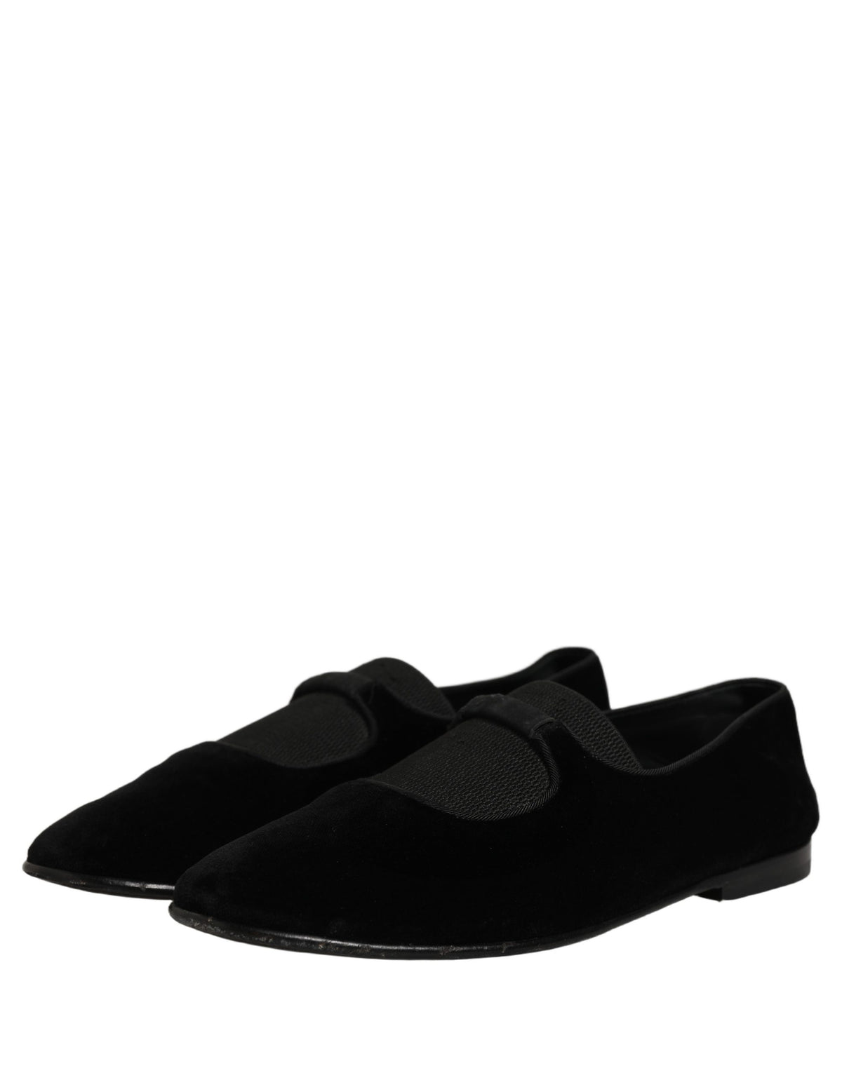 Black Velvet Slip On Slippers Loafers Shoes