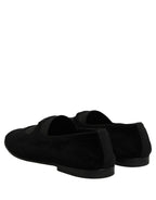 Black Velvet Slip On Slippers Loafers Shoes