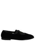 Black Velvet Slip On Slippers Loafers Shoes
