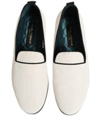White Velvet Slip On Men Flats Loafers Shoes