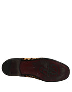 Brown Leopard Calf Hair Flats Loafers Shoes