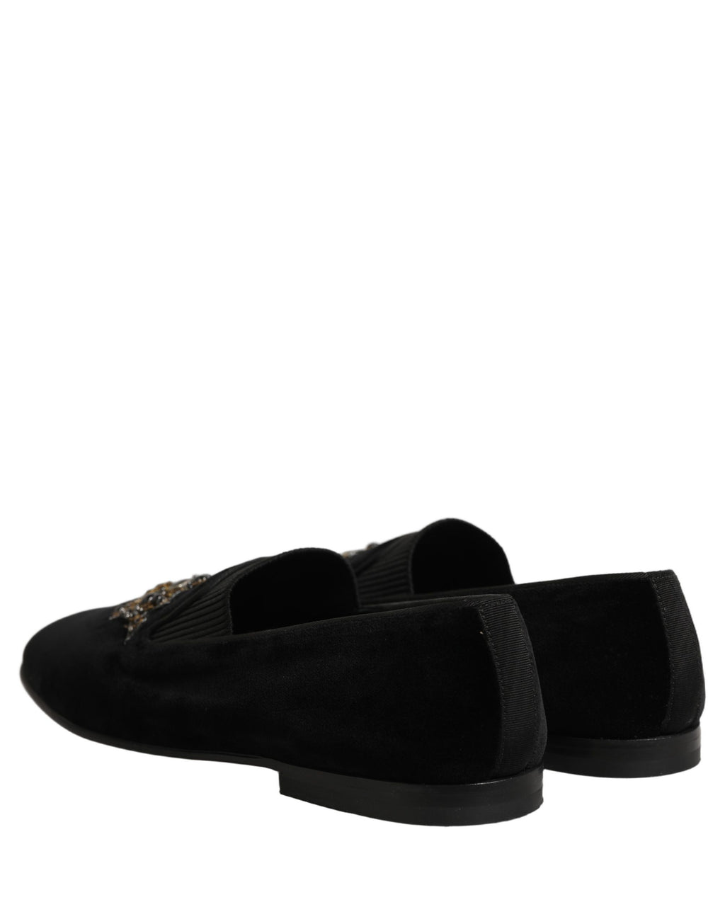 Black Crown Embellished Men Loafers Shoes