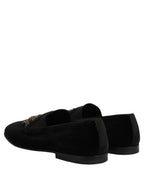 Black Crown Embellished Men Loafers Shoes