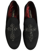 Black Suede Cross Slip On Men Loafers Shoes