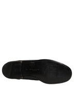 Black Leather Logo Plaque Men Loafers Shoes