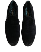 Black Suede Slip On Slippers Loafers Shoes