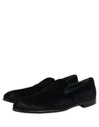 Black Suede Slip On Slippers Loafers Shoes