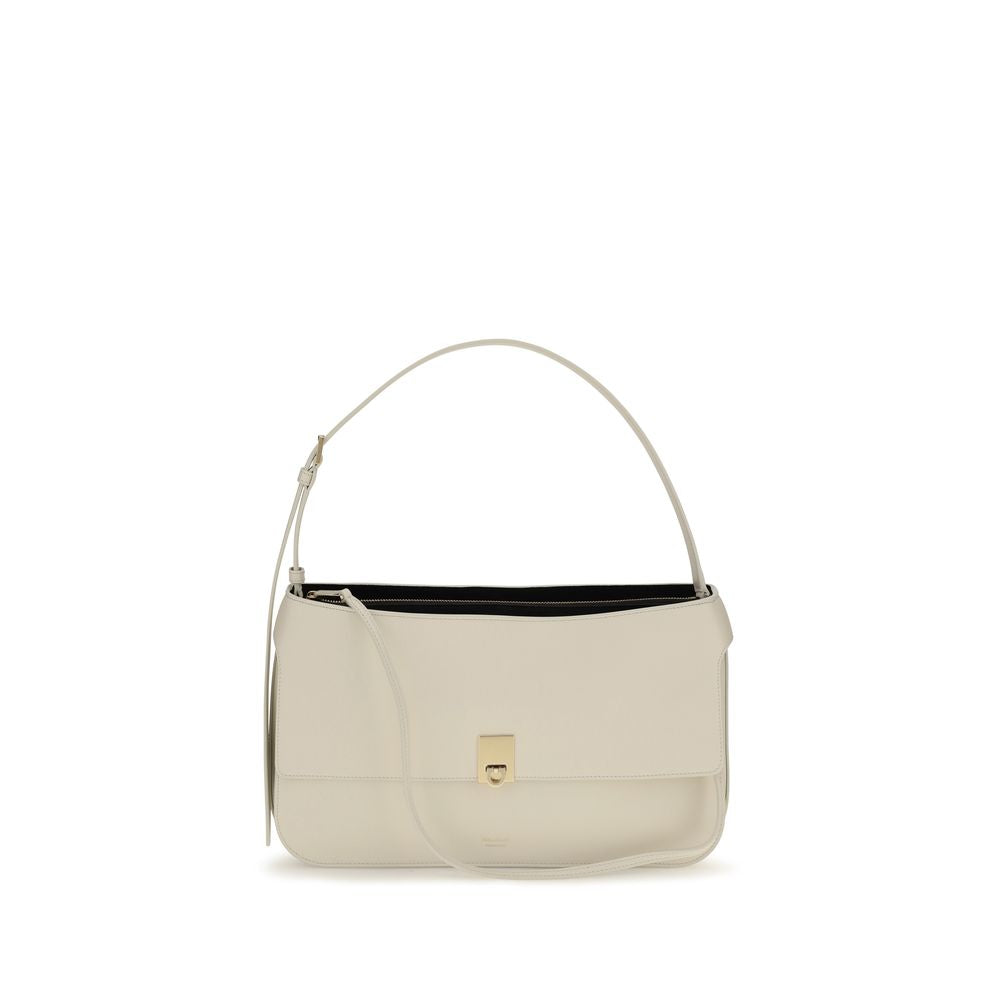 Beige Calf Leather Bos Taurus Shoulder Bag