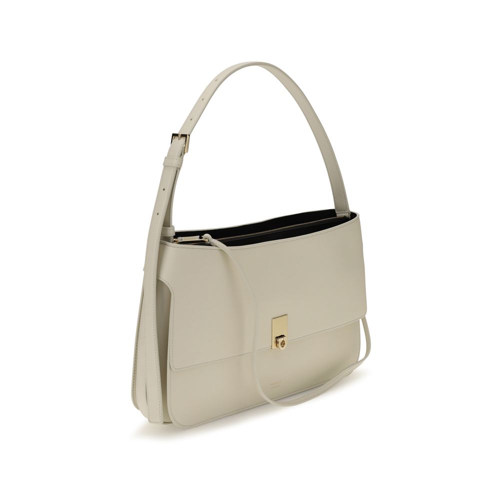 Beige Calf Leather Bos Taurus Shoulder Bag