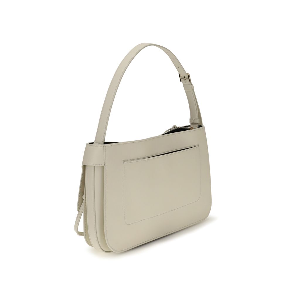 Beige Calf Leather Bos Taurus Shoulder Bag