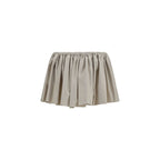 Beige Polyester Mini Skirt