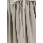 Beige Polyester Mini Skirt
