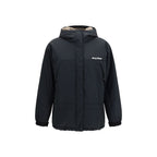 Black Polyester Full-Length Jacket