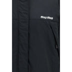 Black Polyester Full-Length Jacket