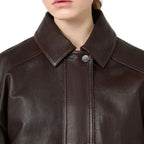 Brown Lamb Leather Bomber