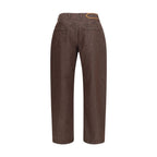 Brown Polyester Straight-Leg Jeans